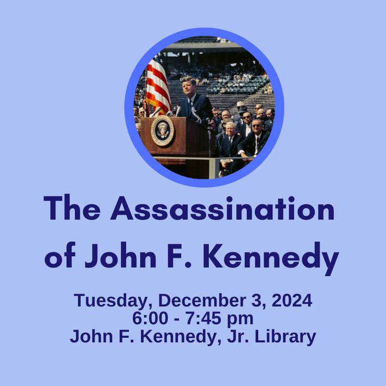 Image of JFK speaking at podium with text.